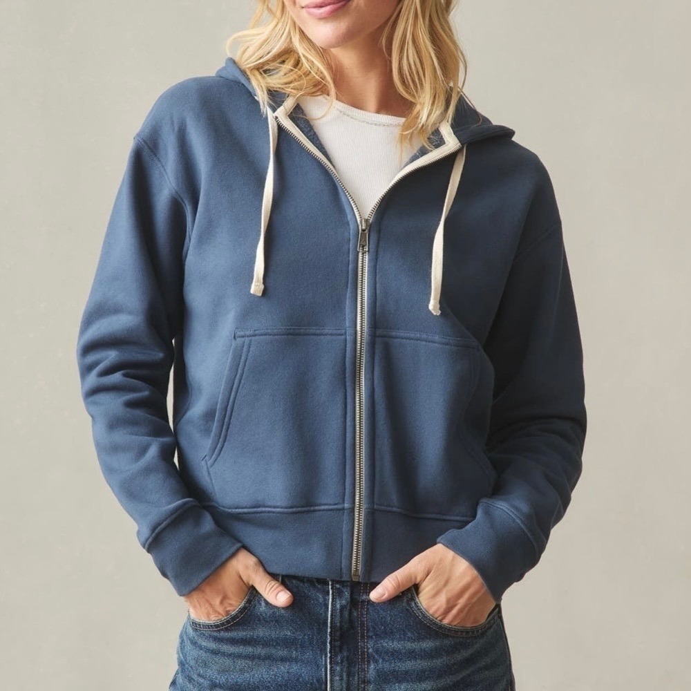 NWOT American Giant Women's Midweight Full Zip Hoodie Spellbound Blue Size XS